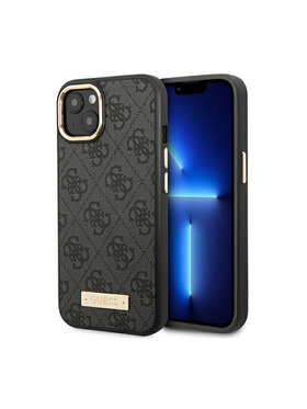 Guess Guess Etui na telefon 4G Logo Plate MagSafe Czarny