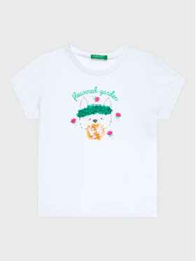 United Colors Of Benetton United Colors Of Benetton T-krekls 3096G107O Balts Regular Fit