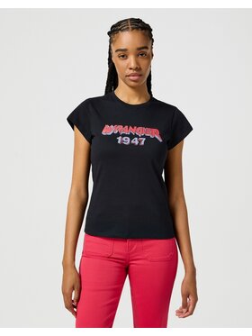 Wrangler Wrangler T-Shirt SHRUNKEN BAND TEE Czarny Regular Fit