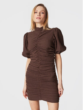 Notes Du Nord Notes Du Nord Koktel haljina Ficca 12948 Smeđa Slim Fit