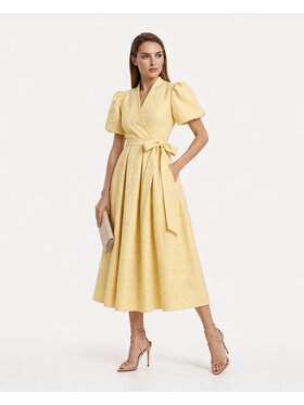 Castellani Castellani Sukienka codzienna Aurelia Żółty Regular Fit