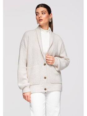 Ombre Ombre Kardigan OW-SWCD-0104 Kremowy Oversize