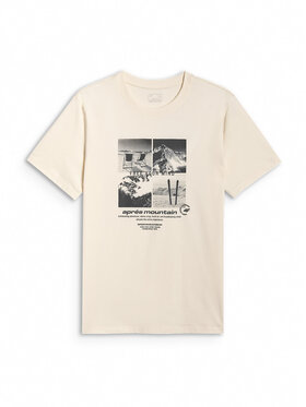 4F 4F T-Shirt APRES SKI Kremowy Regular Fit