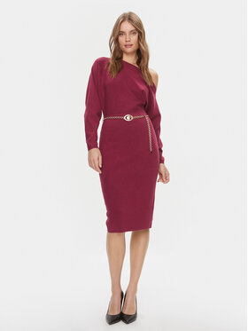 Guess Guess Sukienka codzienna Allison W4RK06 Z2YJ2 Bordowy Regular Fit