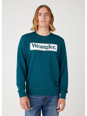 Wrangler Wrangler Bluza SEASONAL CREW Zielony Regular Fit