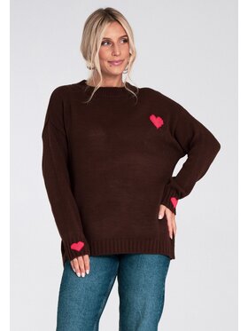 FIGL FIGL Svetr M1240 Hnědá Regular Fit