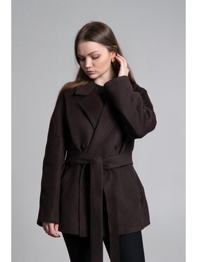 Estro Estro Cappotto di lana ER00119424 Marrone Loose Fit