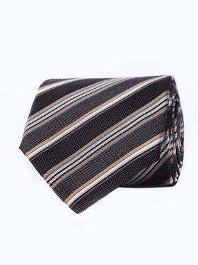 ELSNER ELSNER Krawat JEDWAB ŻAKARD A0022 Brązowy