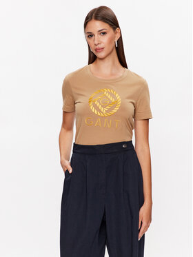 Gant Gant Тишърт Rope Icon 4200227 Кафяв Regular Fit