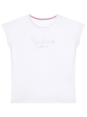 Pepe Jeans Pepe Jeans Póló Nuria PG502460 Fehér Regular Fit