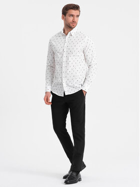 Ombre Ombre Koszula OM-SHCS-0151 Biały Regular Fit