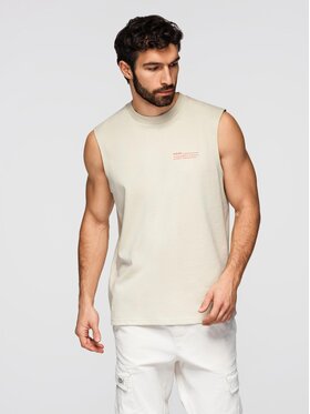 Ombre Ombre Tank top OM-TSTT-0243 Beżowy Loose Fit