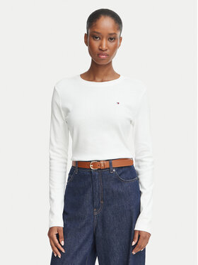 Tommy Hilfiger Tommy Hilfiger Bluzka Cody WW0WW53689 Biały Slim Fit