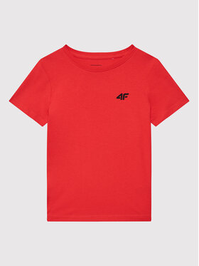 4F 4F T-Shirt HJL22-JTSM001 Czerwony Regular Fit