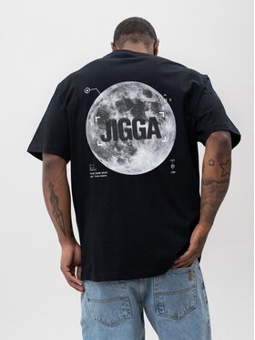 Jigga Wear Jigga Wear T-Shirt Szeroka luźna księżyc moon 125694 Czarny Oversize