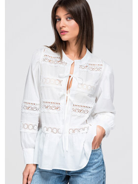 Ombre Ombre Koszula OW-SH-E0045 Biały Loose Fit