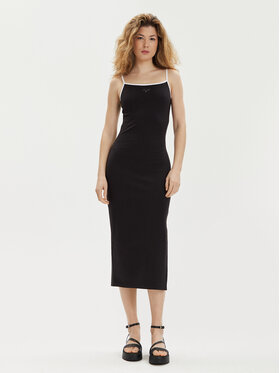 Tommy Jeans Tommy Jeans Sommerkleid DW0DW17952 Schwarz Slim Fit