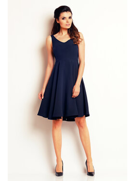 Awama Awama Sukienka letnia A139 Granatowy Basic Fit