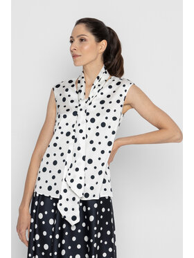 Deni Cler Milano Deni Cler Milano Top W-DC-0001-D2-D4-16-1 Biały Regular Fit