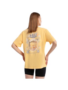 Roxy Roxy T-Shirt MOONLIGHT SUN B J TEES ERJZT05481-NFK0 Żółty Classic Fit