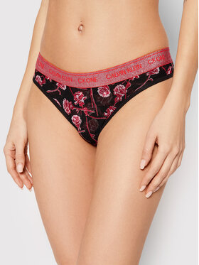 Calvin Klein Underwear Calvin Klein Underwear Stringi 000QF6681E Czarny