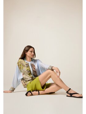 Oltre Oltre Szorty P266J102339N005 Zielony Baggy Fit