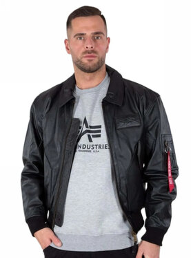 Alpha Industries Alpha Industries Kurtka skórzana 100109 Czarny Core Fit