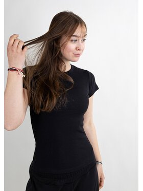 DKaren Sport DKaren Sport Bluzka DK33 Krótki Czarny Classic Fit
