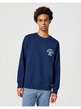 Wrangler Wrangler Bluza CREWNECK SWEATSHIRT Niebieski Loose Fit