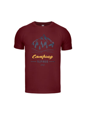Alpinus Alpinus T-Shirt Polaris II Bordowy Standard Fit