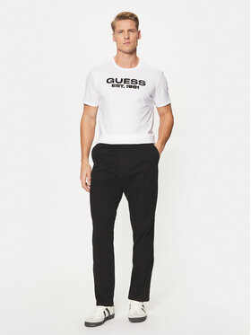 Guess Hlače Iz Tkanine M4BB27 WGHA1 Črna Slim Fit