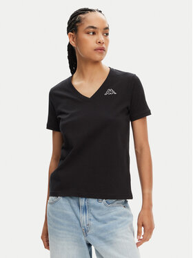 Kappa Kappa T-krekls Logo Cabou 303H0P0 Melns Regular Fit