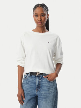 Tommy Hilfiger Tommy Hilfiger Bluzka Jersey UW0UW06593 Biały Regular Fit