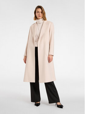 Elena Mirò Elena Mirò Płaszcz zimowy 0019P000020N002 Kremowy Slim Fit