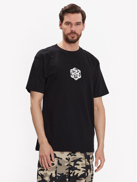 DC Shoes DC Shoes Tricou Jaakko Cubic ADYZT05260 Negru Relaxed Fit