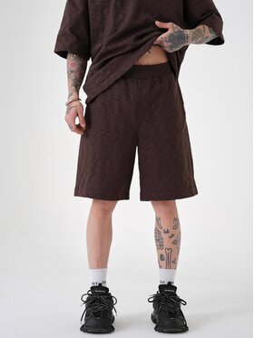 Machinist Machinist Szorty materiałowe Krótkie Spodenki Dresowe Szorty Męskie Ciemne Brązowe Machinist Premium mocha mousse XL Brązowy Regular Fit