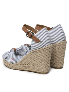 Tommy Hilfiger Espadrile Basic Seersucker High Wedge FW0FW07160 Modra