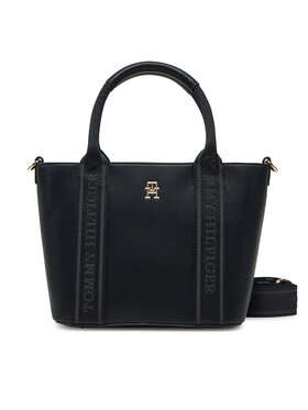 Tommy Hilfiger Tommy Hilfiger Geantă Th Logotape Mini Tote AW0AW17201 Negru