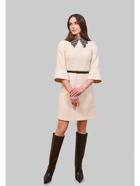 Kasia Zapała Kasia Zapała Sukienka codzienna Perla Biały Slim Fit
