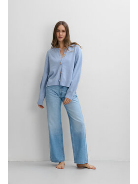 Fobya Fobya Kardigan F2114 Niebieski Basic Fit