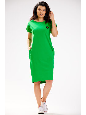 Infinite You Infinite You Sukienka letnia M301 Zielony Basic Fit