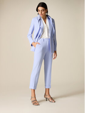 Oltre Oltre Pantaloni di tessuto P079R108899N004 Turchese Cropp Fit