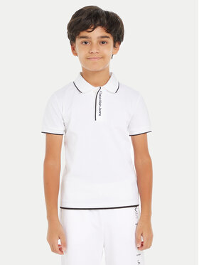 Calvin Klein Jeans Calvin Klein Jeans Polo Intarsia Logo IB0IB02071 Bianco Regular Fit