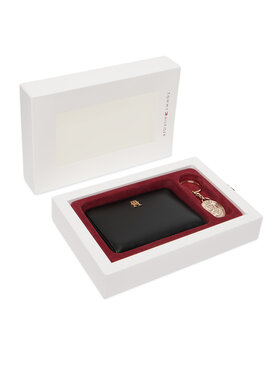 Tommy Hilfiger Tommy Hilfiger Set portofel și breloc Th Gifting Med Za + Charm AW0AW18955 Negru