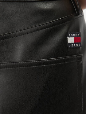 Tommy Jeans Hlače od imitacije kože Julie DW0DW16945 Crna Straight Fit