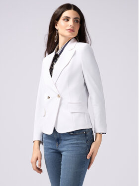 Oltre Oltre Marynarka Q759R104523N011 Biały A-Line Fit