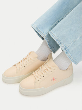 Calvin Klein Calvin Klein Sneakers Chunky Cupsole Laceup Lth Ml YW0YW01947 Creme