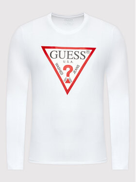 Guess Majica Z Dolgimi Rokavi M2YI31 I3Z11 Bela Slim Fit