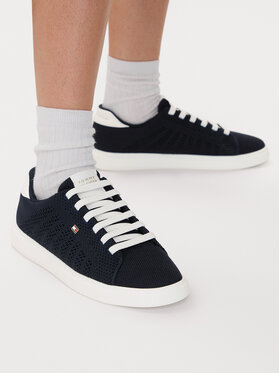 Tommy Hilfiger Tommy Hilfiger Laisvalaikio batai Th Icon Light Knit Sneaker FW0FW09401 Juoda