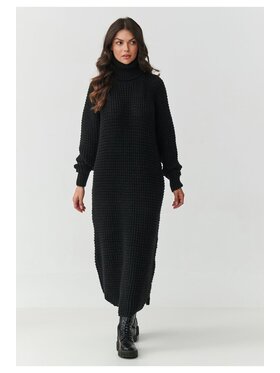 Makadamia Makadamia Sukienka dzianinowa S162 Czarny Loose Fit